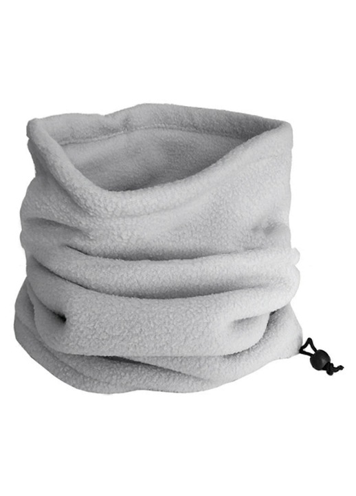 Fular multifunctional unisex, poliester, gri deschis, 50x30cm