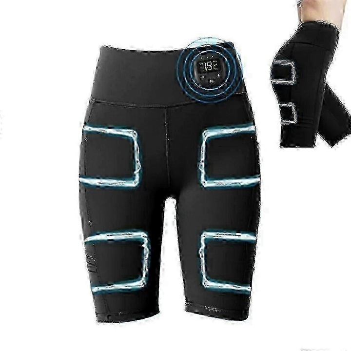 Pantaloni EMS pentru slabire si tonifiere, negru, M-LXL, 6 moduri, USB