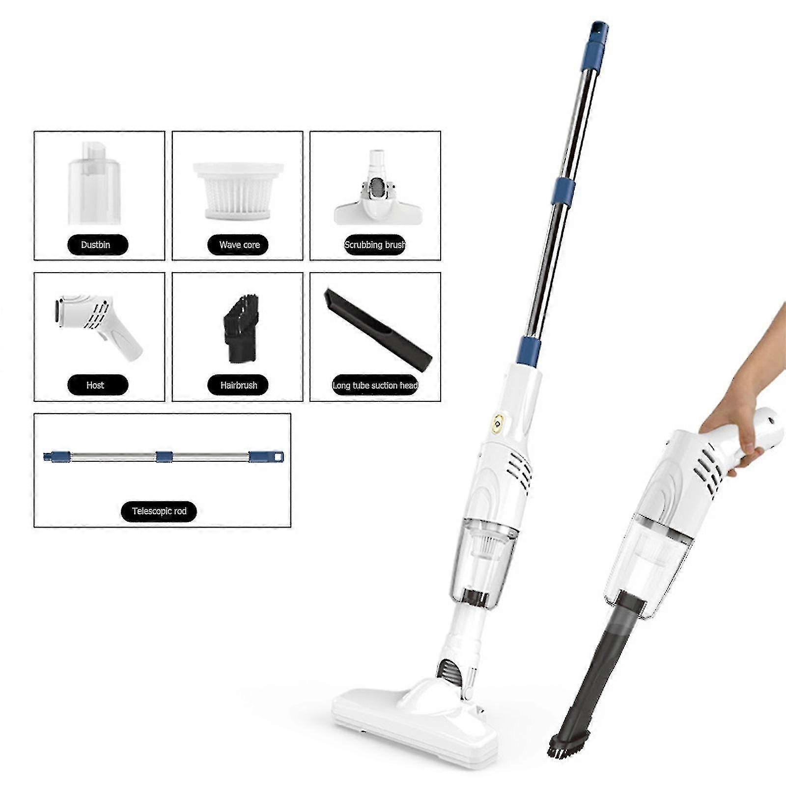 Aspirator vertical fara fir, 30 minute autonomie, alb, 92.3x21.3x6.9cm, set complet