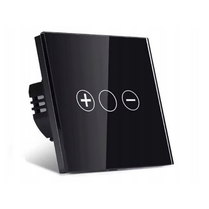 Comutator Inteligent Sticla Neagra, Dimmer Tactil 1K
