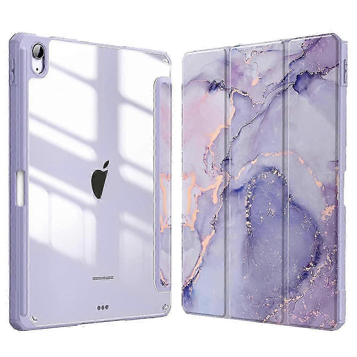 Husa tableta cu model marmura, acrilic si slot pentru stilou, multicolor, universal