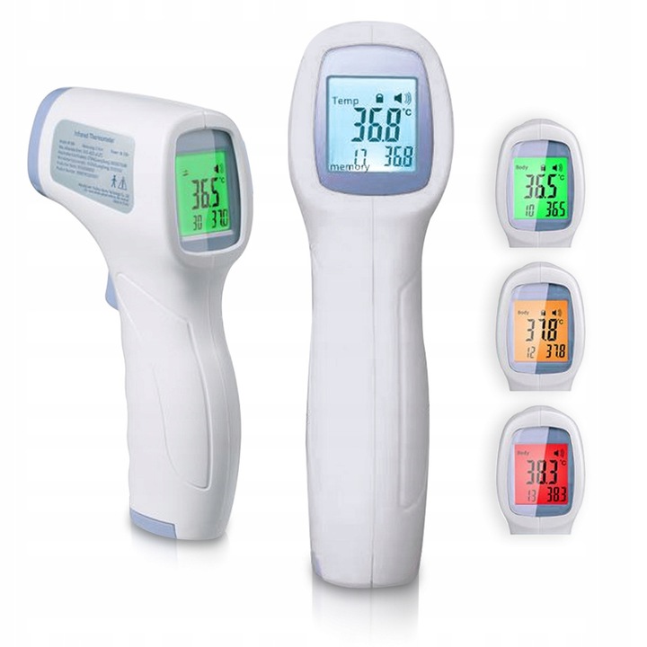 Érintésmentes elektronikus infravörös hőmérő LCD 149x77x43mm többszínű