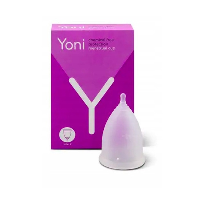 Cupa menstruala Yoni marimea 2, silicon medical, hipoalergenic, 12h protectie