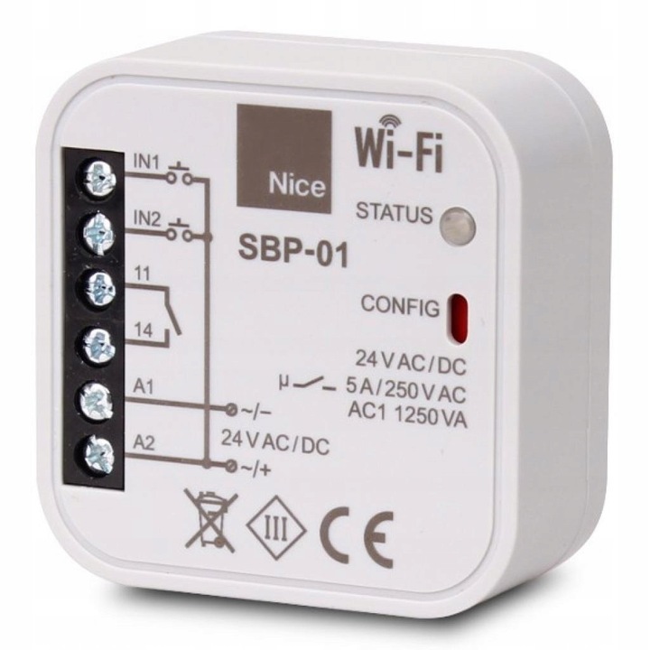 NICE SBP-01 Wi-Fi vezérlőmodul érzékelővel, univerzális, fehér