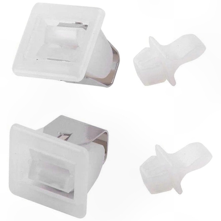 Set 4 bucati incuietori usa uscator, alb, plastic metal, universal