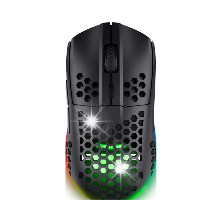 Trust GXT 929 Helox vezeték nélküli gamer egér, 75g, fekete, 12.5x6.4x3.8cm
