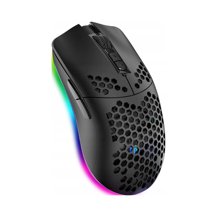Egér Defender Shepard GM-620L (K9UXYJ5JG), optikai érzékelő 800–12800 DPI, 7 gomb, RGB világítás, USB, 1.7 m kábel, fekete