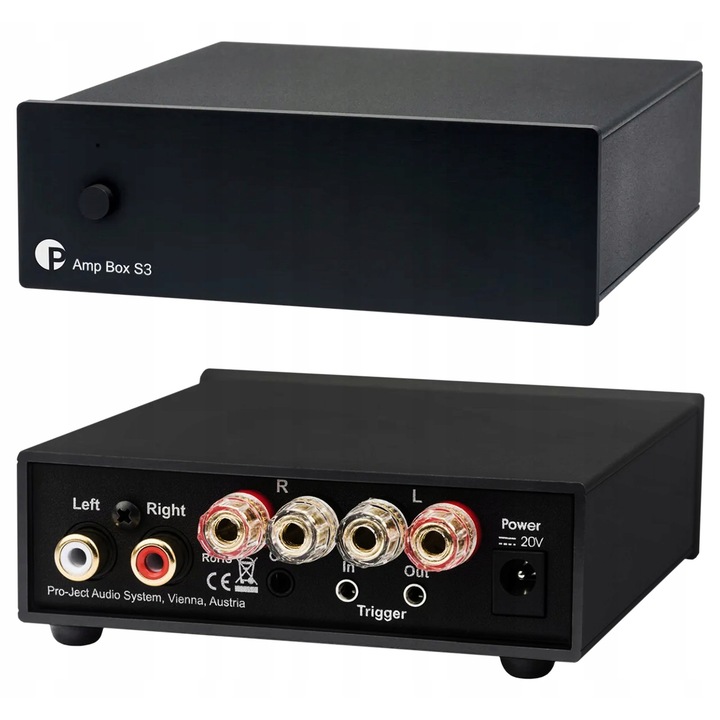 Pro-Ject Amp Box S3 sztereó erősítő, fekete, 103x36x118mm, 40W