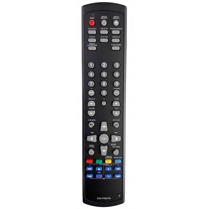 Telecomanda pentru inregistratoare VHS HDD DVD Panasonic DMR-EX86 DMR-EX95V DMR-EX98V, negru