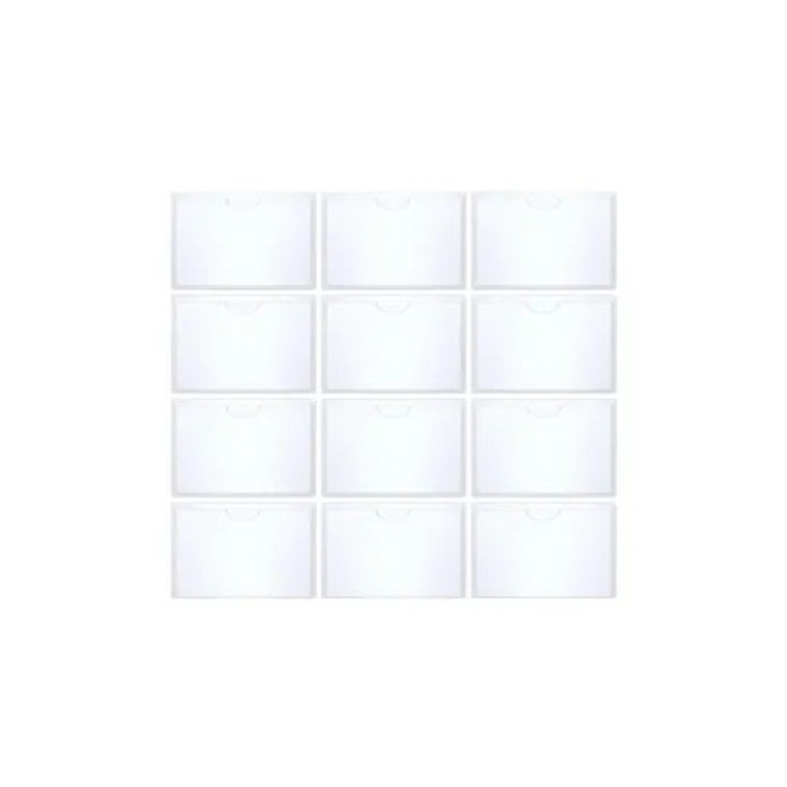Set 12 suporturi auto documente 6x9cm transparent adeziv