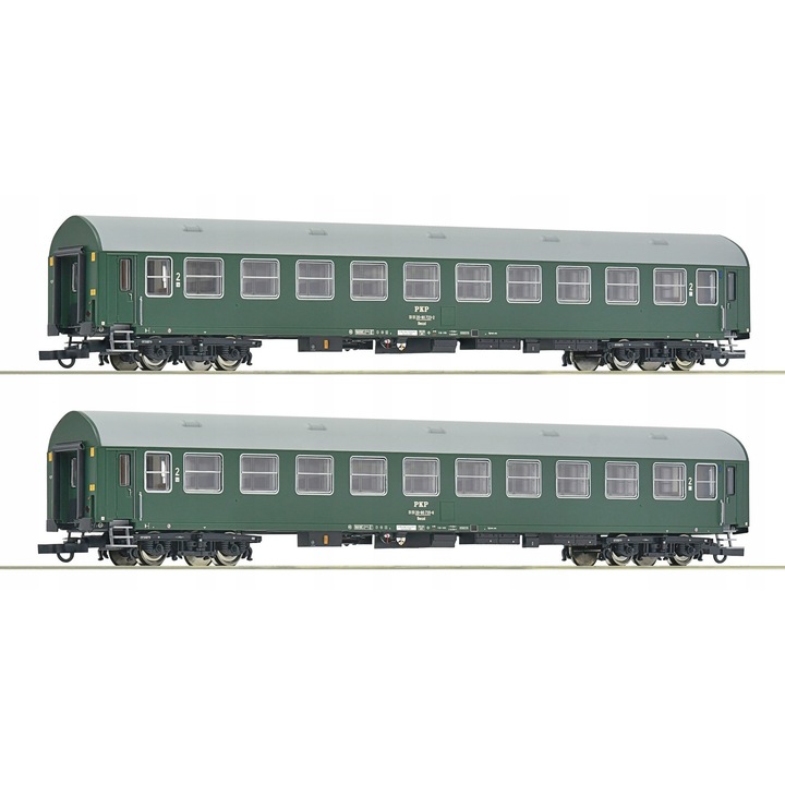 Комплект 2 пътнически вагона Roco Y/B 70, PKP, еп. IV, 564мм, H0
