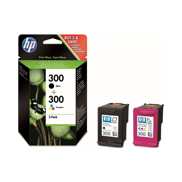 HP 300 eredeti tintapatron készlet, fekete és színes, 200x165 oldal