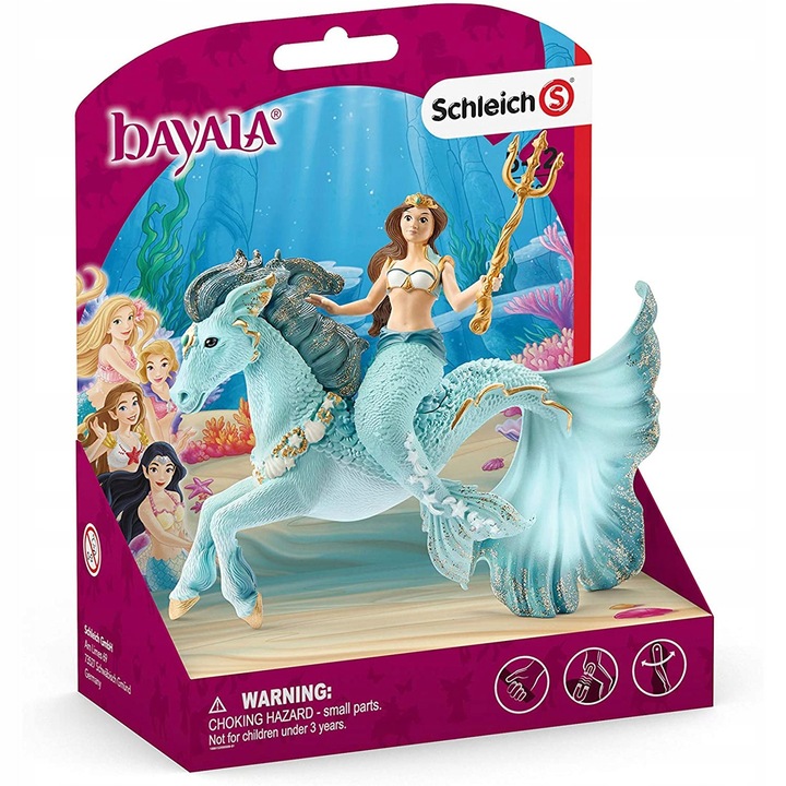 Фигурка Schleich Bayala Сирена Ейела на подводен кон 11см