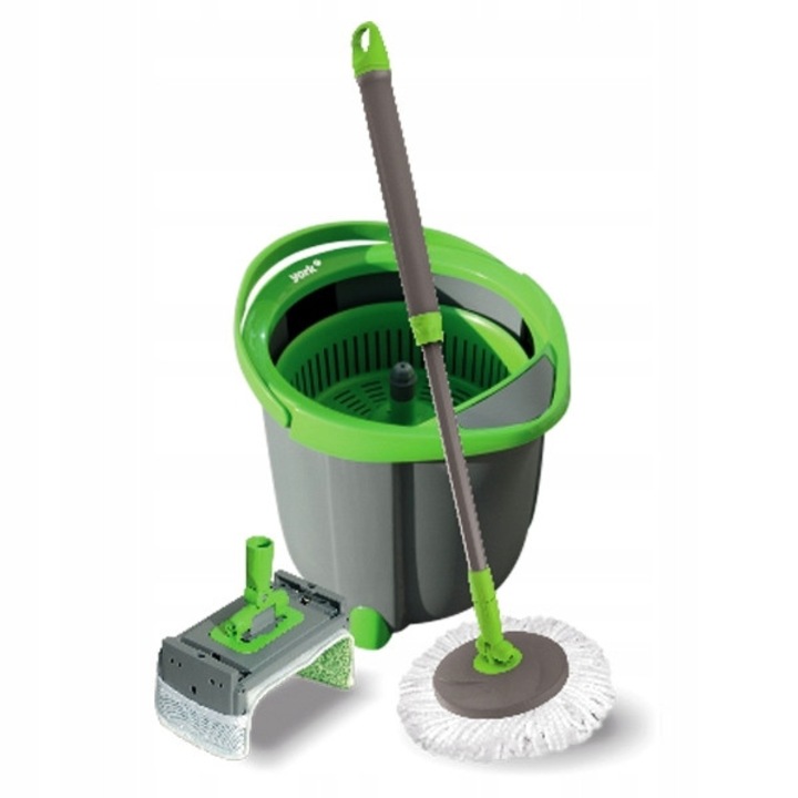 Mop rotativ York SPECIAL, set cu doua capete microfibra, gri, 30x28x33.5cm
