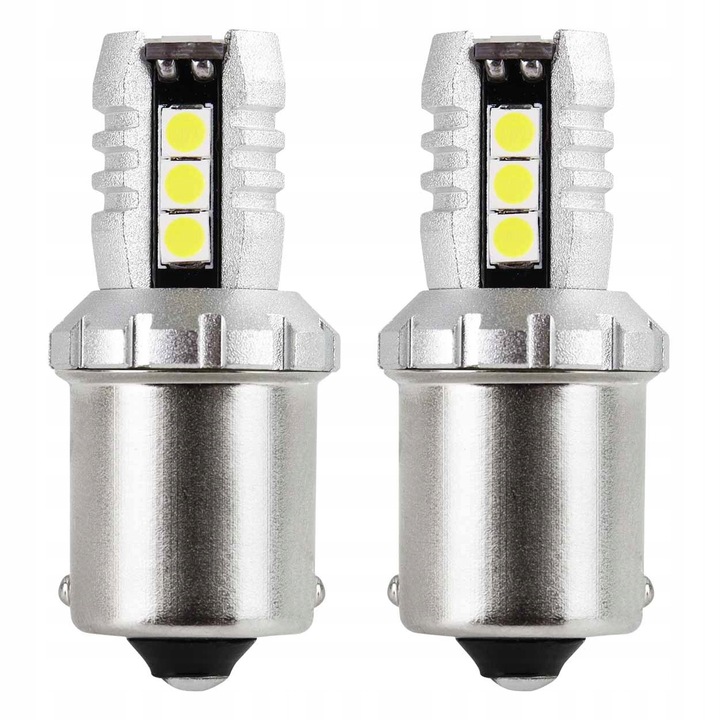 Bec LED AMIO 16SMD CANBUS fehér 12Vx24V P21W BA15S