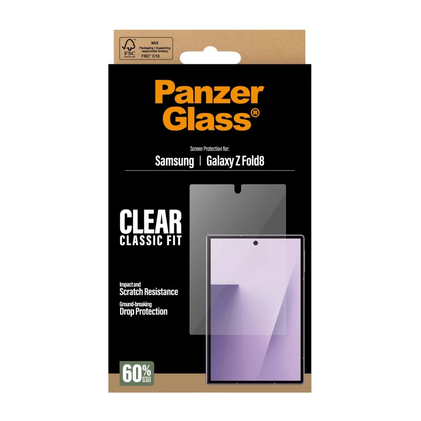 Protector de sticlă PanzerGlass pentru Samsung Galaxy Z Fold 8, Transparent
