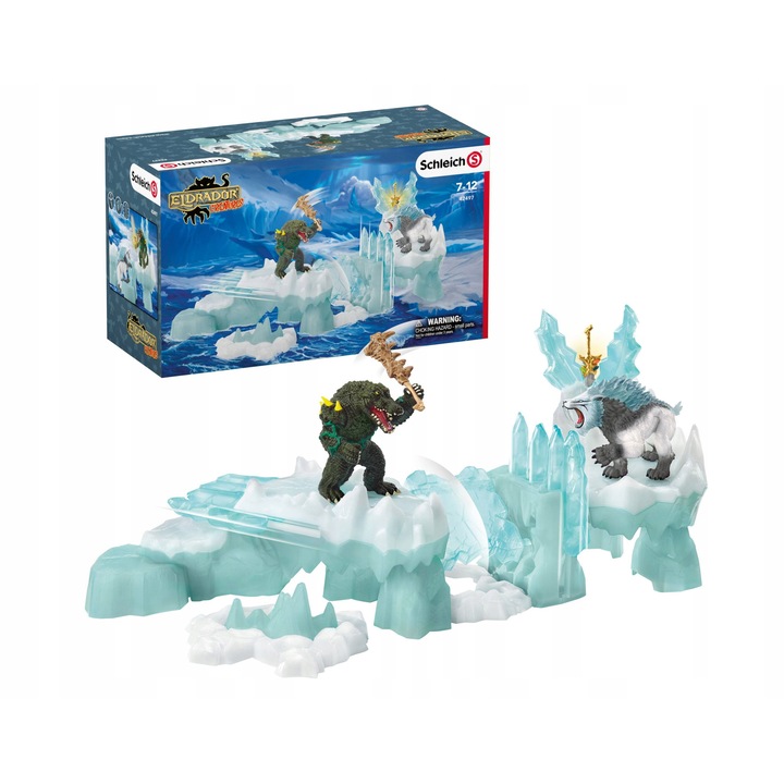Комплект фигурки Schleich Eldrador, саблезъб тигър, крокодил, крепост, 54.5x39x24см