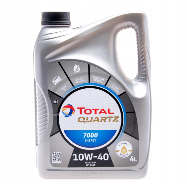 Моторно масло Total Quartz 7000 Energy 10W40 4L полусинтетично многоцветно