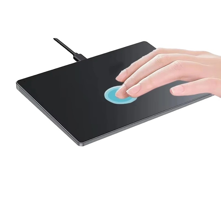 Trackpad edzett üveg felülettel, USB, 203x152mm, 4000 lpi felbontás