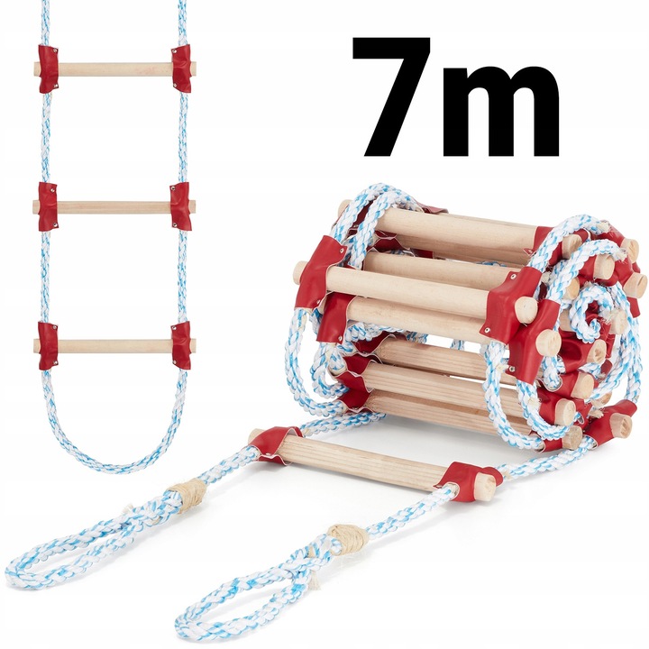 Magasabb 7m bükkfa kötél létra csúszásmentes 250kg
