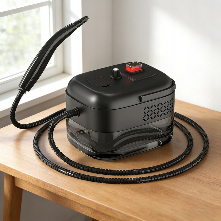 Aparat de curatat cu abur, 1400ml, negru, multifunctional, 2500W