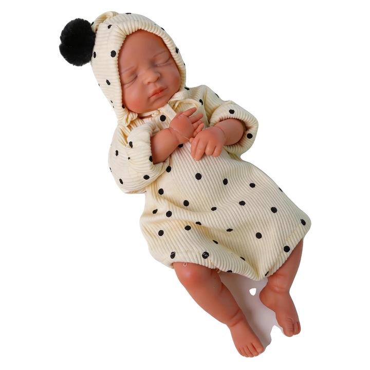 Papusa Reborn, design realist, membre flexibile, silicon, 44cm
