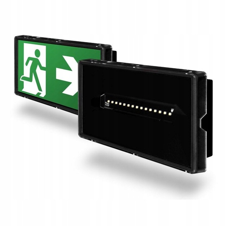 Intelight Vella 17W 1h IP65 fekete 230V vészkijárat világítótest