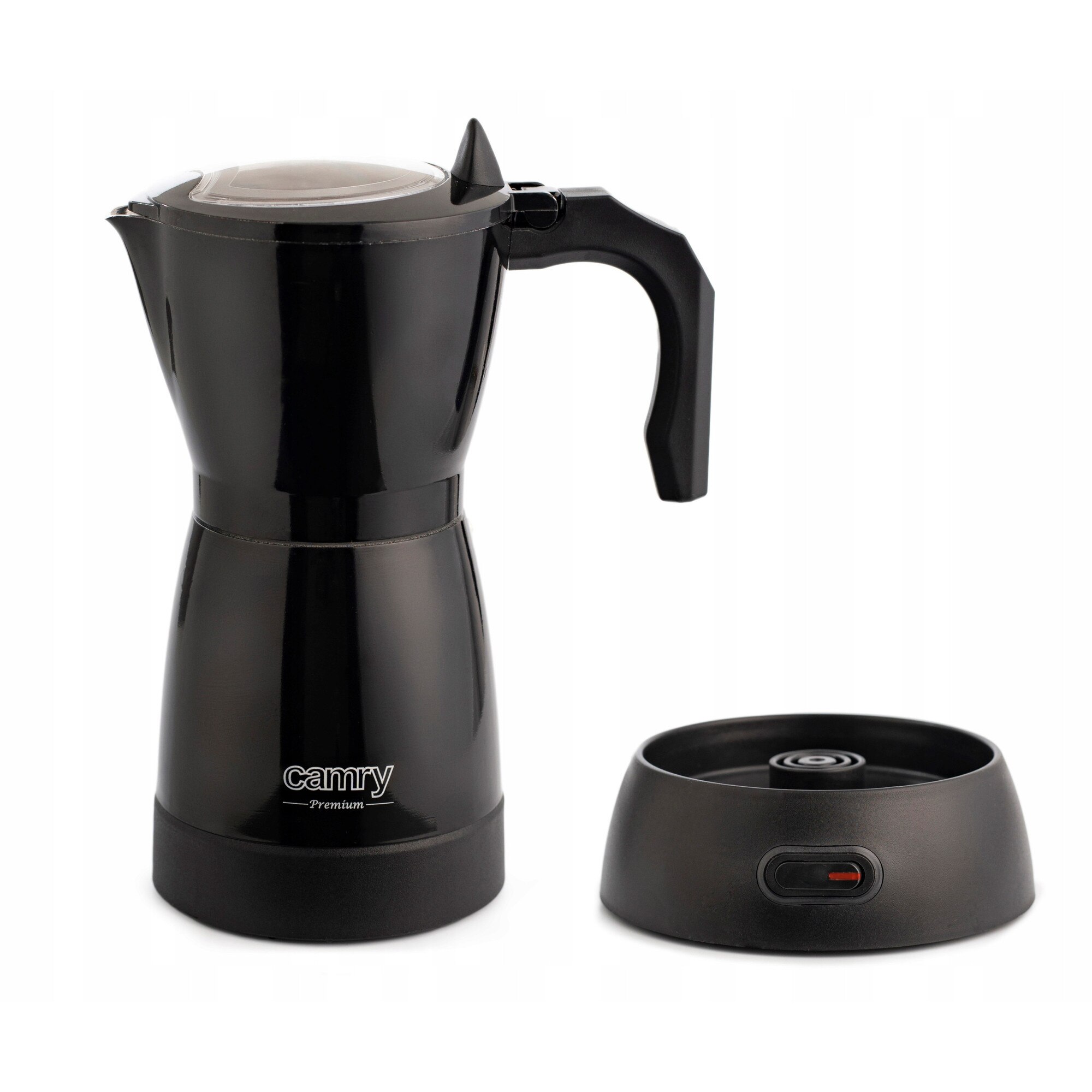 Cafetiera Moka electrica Camry CR 4415B (9GW7407U), 300 ml (6 cesti), 480 W, corp din aluminiu, negru