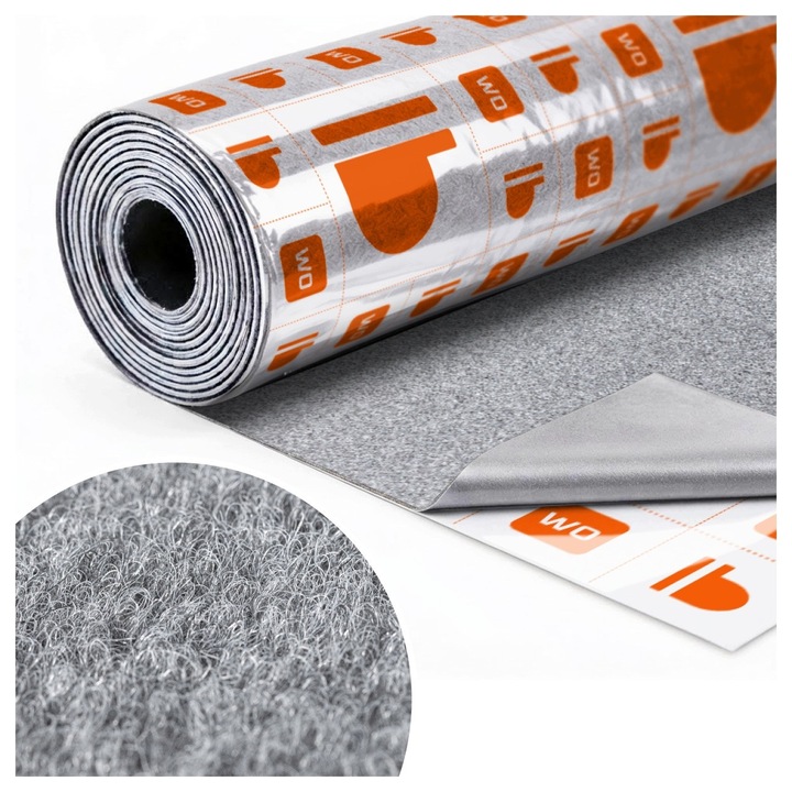 Világosszürke textil filc ragasztóval