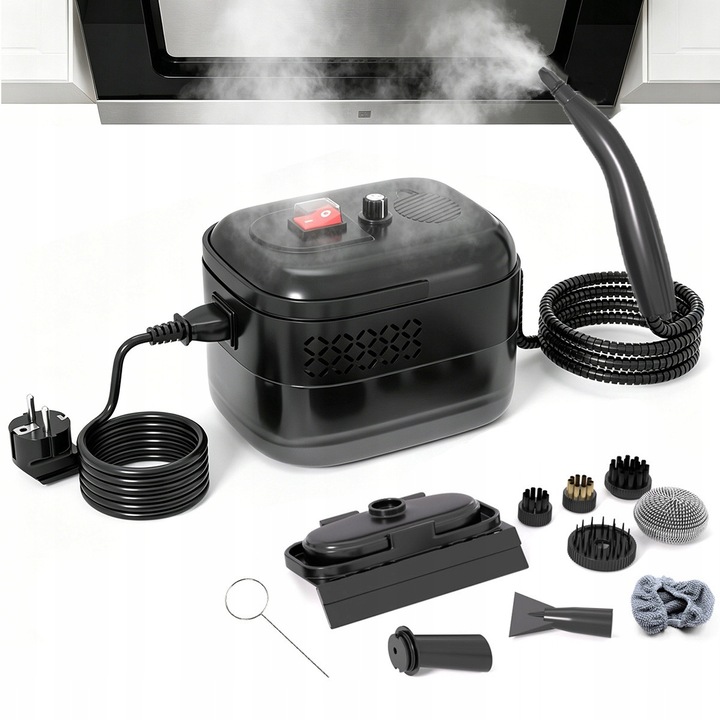 Aparat de curatat cu abur 2500W, 1400ml, negru, 2.2m cablu, 6 viteze