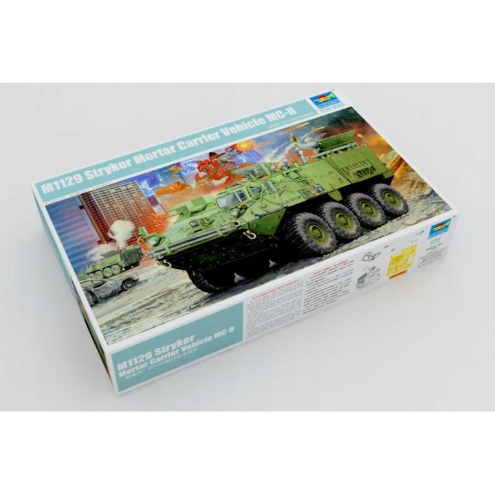 Model kit Trumpeter M1129 Stryker Mortar Carrier, 1:35, 820 piese, 20.6x8.9cm