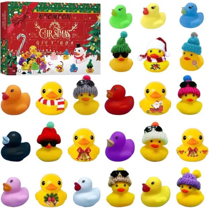 Naptár szett Advent 2025, 24 db többszínű fürdőbomba, 24 darab