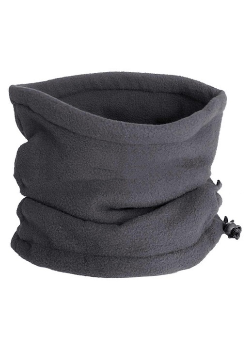 Fular multifunctional unisex, poliester, gros, gri inchis, 50x30cm