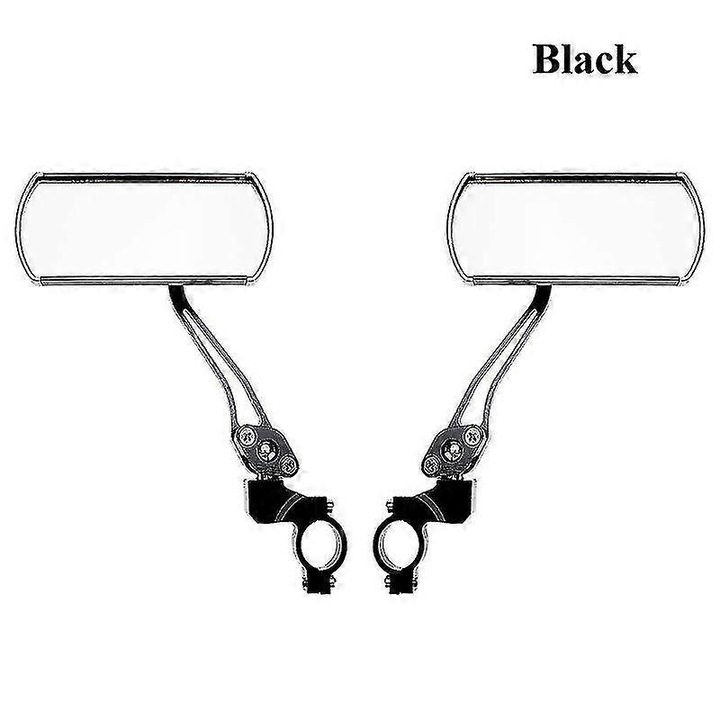 Set 2 oglinzi bicicleta spate, aluminiu, negru, 125x45x20mm, reglabil