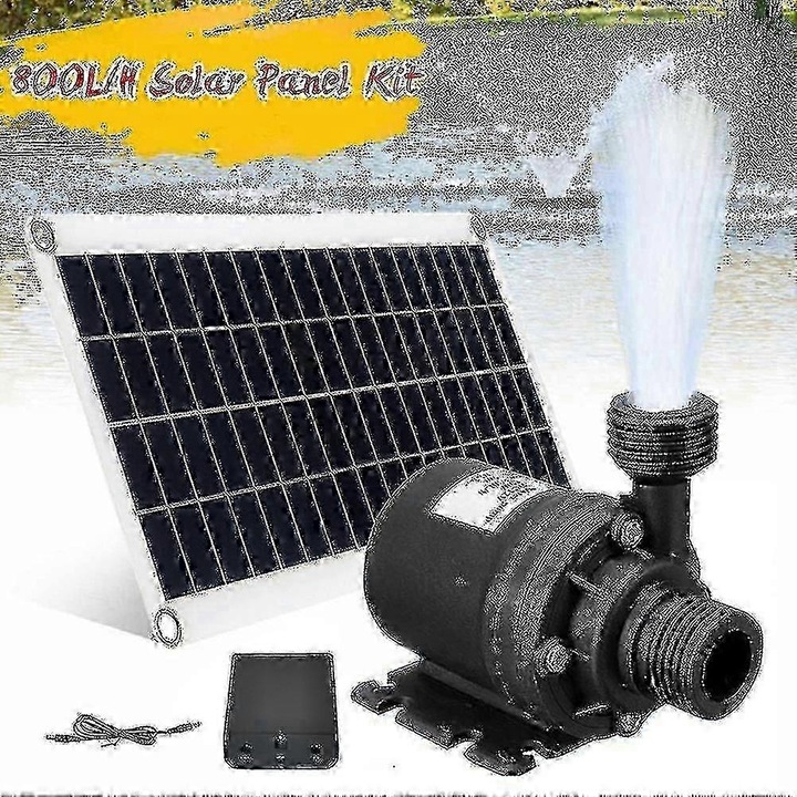 Pompa apa solara 50W 800L/h negru 42x28x6.5cm set