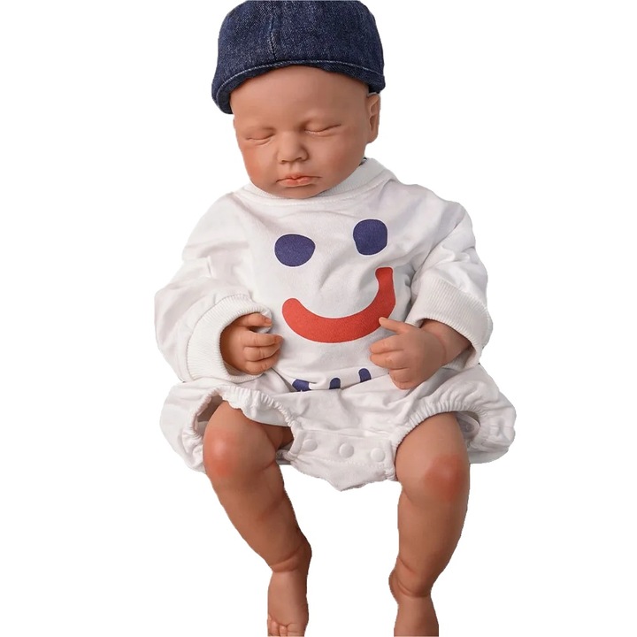 Papusa Reborn, silicon alimentar, 50cm, 3kg, bej