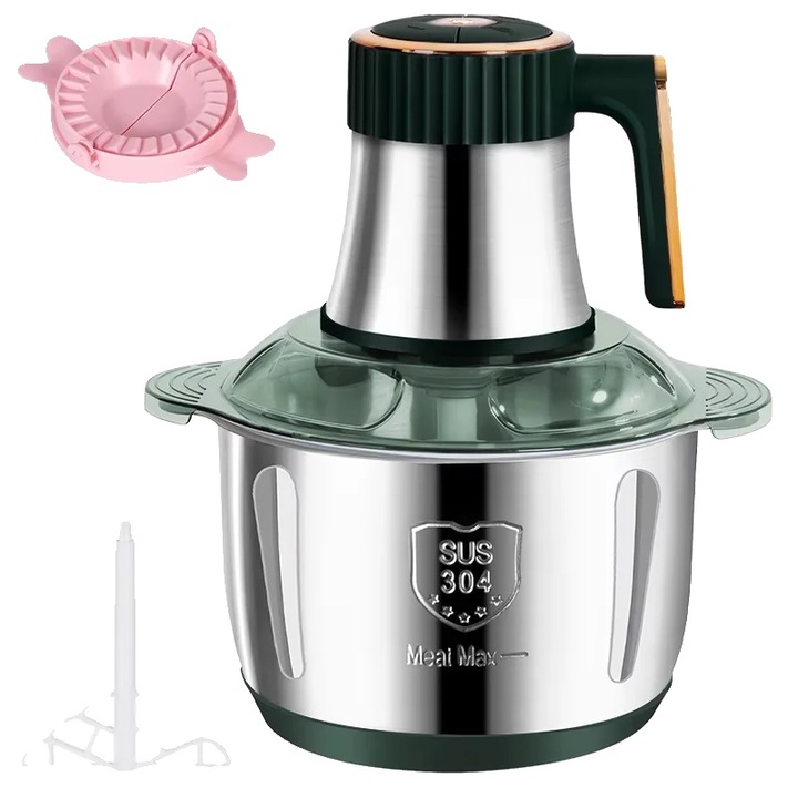 Masina de tocat, 5L, inox, verde, 500W