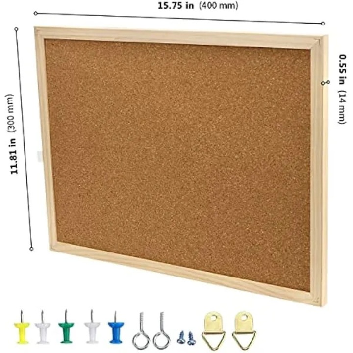 Set 4 panouri pluta duble 30x40cm cadru lemn multicolor