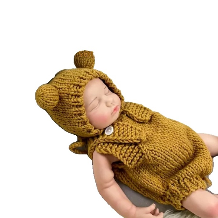 Papusa realista silicon, fetita alb fildes, 49cm, 3kg