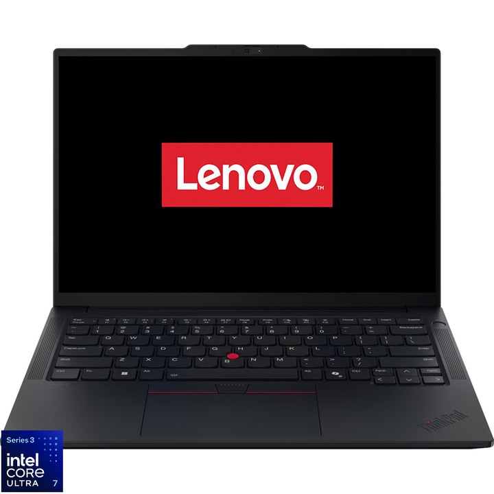 Laptop Lenovo 14'' ThinkPad E14 Gen 8, WUXGA IPS, Procesor Intel® Core™ Ultra 7 355 (12M Cache, up to 4.70 GHz), 16GB DDR5, 512GB SSD, Intel Graphics, No OS, Black