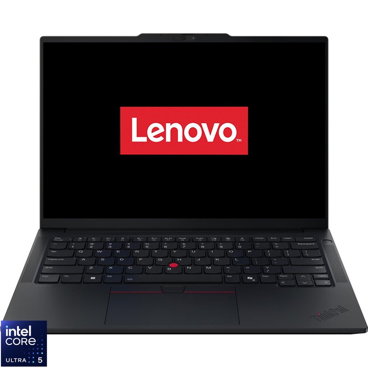 Laptop Lenovo 14'' ThinkPad E14 Gen 7, 2.8K IPS 120Hz, Procesor Intel® Core™ Ultra 5 226V (8M Cache, up to 4.50 GHz), 16GB LPDDR5X, 512GB SSD, Intel Arc 130V, No OS, Black