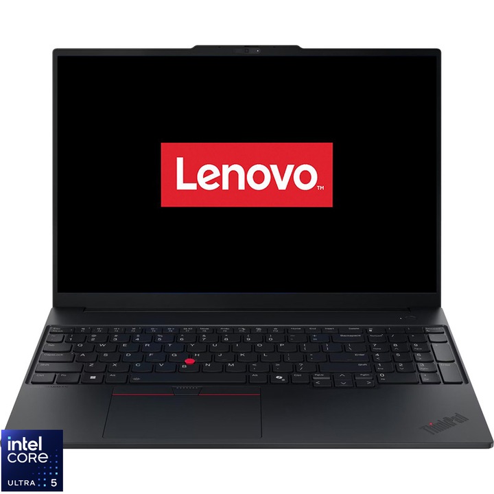 Laptop Lenovo 16'' ThinkPad E16 Gen 3, WQXGA IPS 120Hz, Procesor Intel® Core™ Ultra 5 135H (18M Cache, up to 4.60 GHz), 16GB DDR5, 512GB SSD, Intel Integrated Graphics, No OS, Black