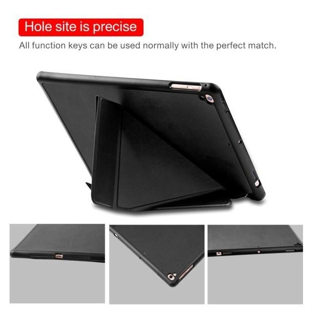Husa origami pentru iPad 9.7, suport creion, roz auriu, 18x12inch