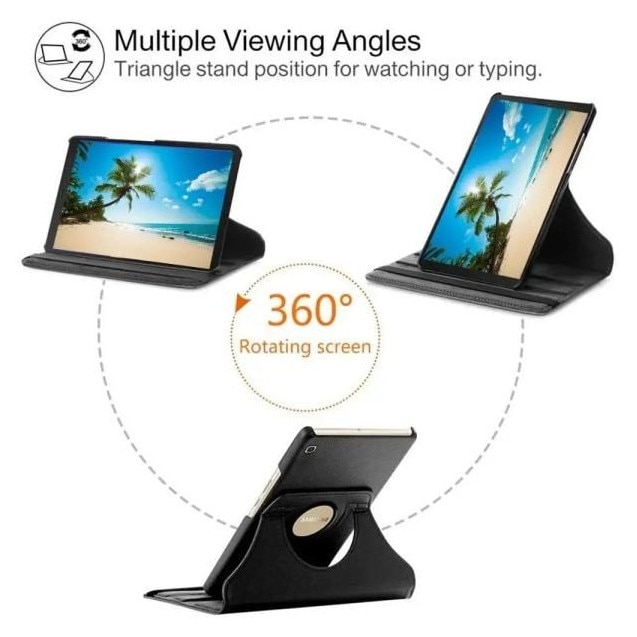 Husa rotativa 360° pentru tableta, piele PU, rezistenta la socuri, multicolor, 10.4-11 inch
