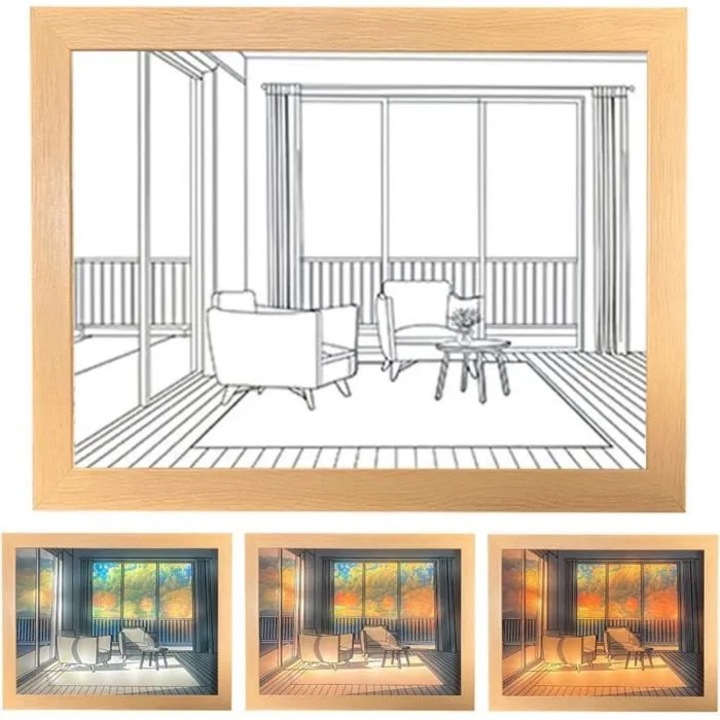 Tablou decorativ, toamna, acrilic luminos, 23x31.5cm