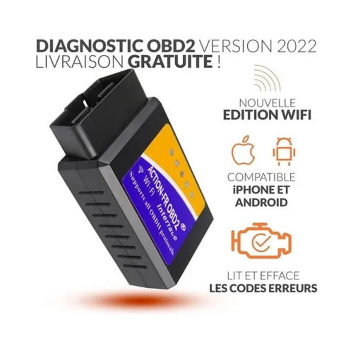 Tester diagnostic auto WiFi 2022 universal, negru