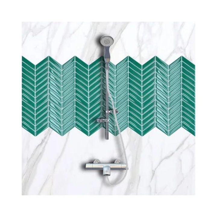 Placi autocolante 3D pentru perete, set 4 bucati, vinil, rezistent apa si caldura, 25.4x24.9 inch