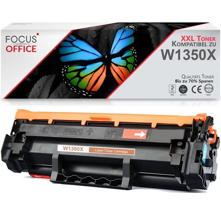 Toner Focus Office W1350X XL fekete chip 2400 oldal