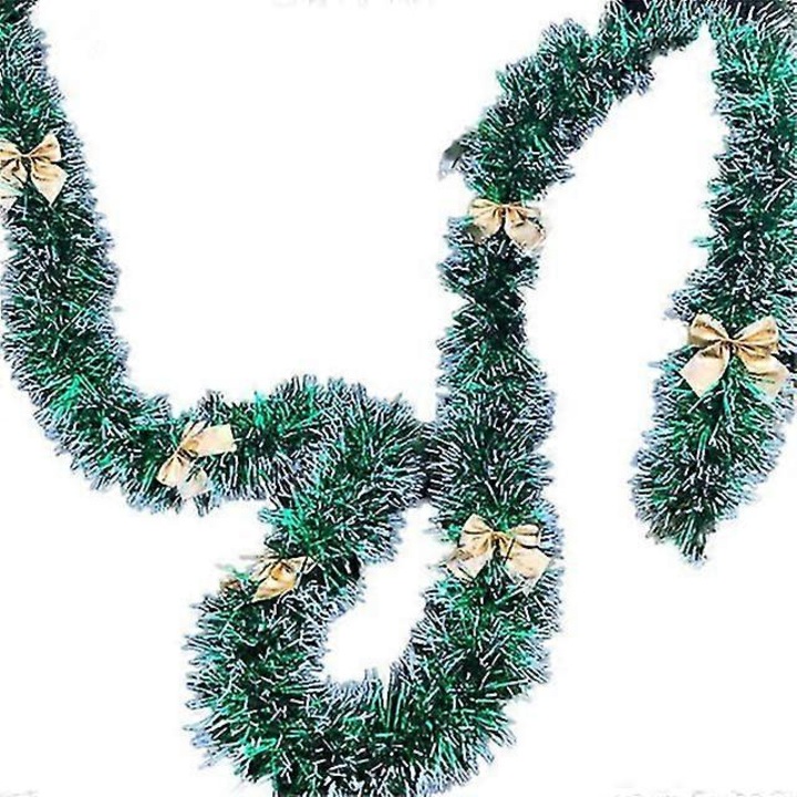 Set decorativ Craciun, panglica si fundite, 2mx9cm, rosu