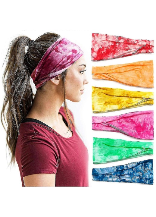 Set 6 bentite sport bumbac multicolor 3x22cm